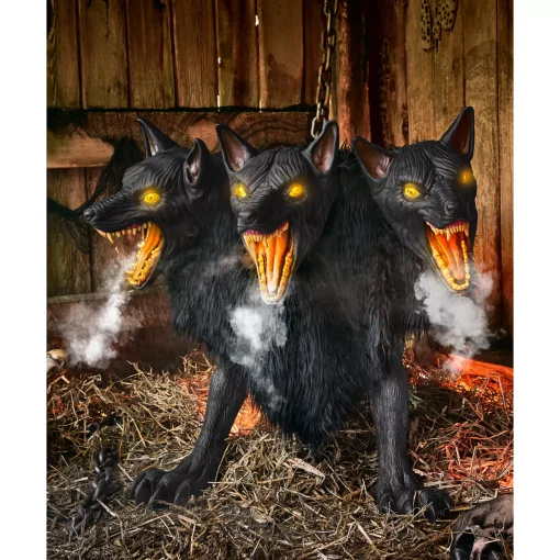 2 Ft 7 In Cerberus Three Headed Dog Animatronic