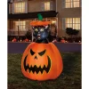 3 Ft 7 In Light-Up Animated Rising Pumpkin Cat Inflatable Decoration