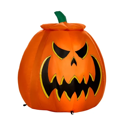 3 Ft 7 In Light-Up Animated Rising Pumpkin Cat Inflatable Decoration