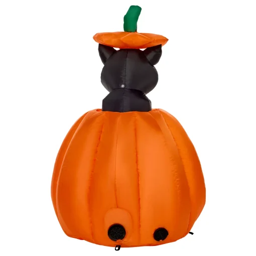 3 Ft 7 In Light-Up Animated Rising Pumpkin Cat Inflatable Decoration