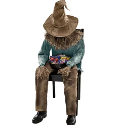 4 Ft 6 In Scary Sitting Scarecrow Animatronic