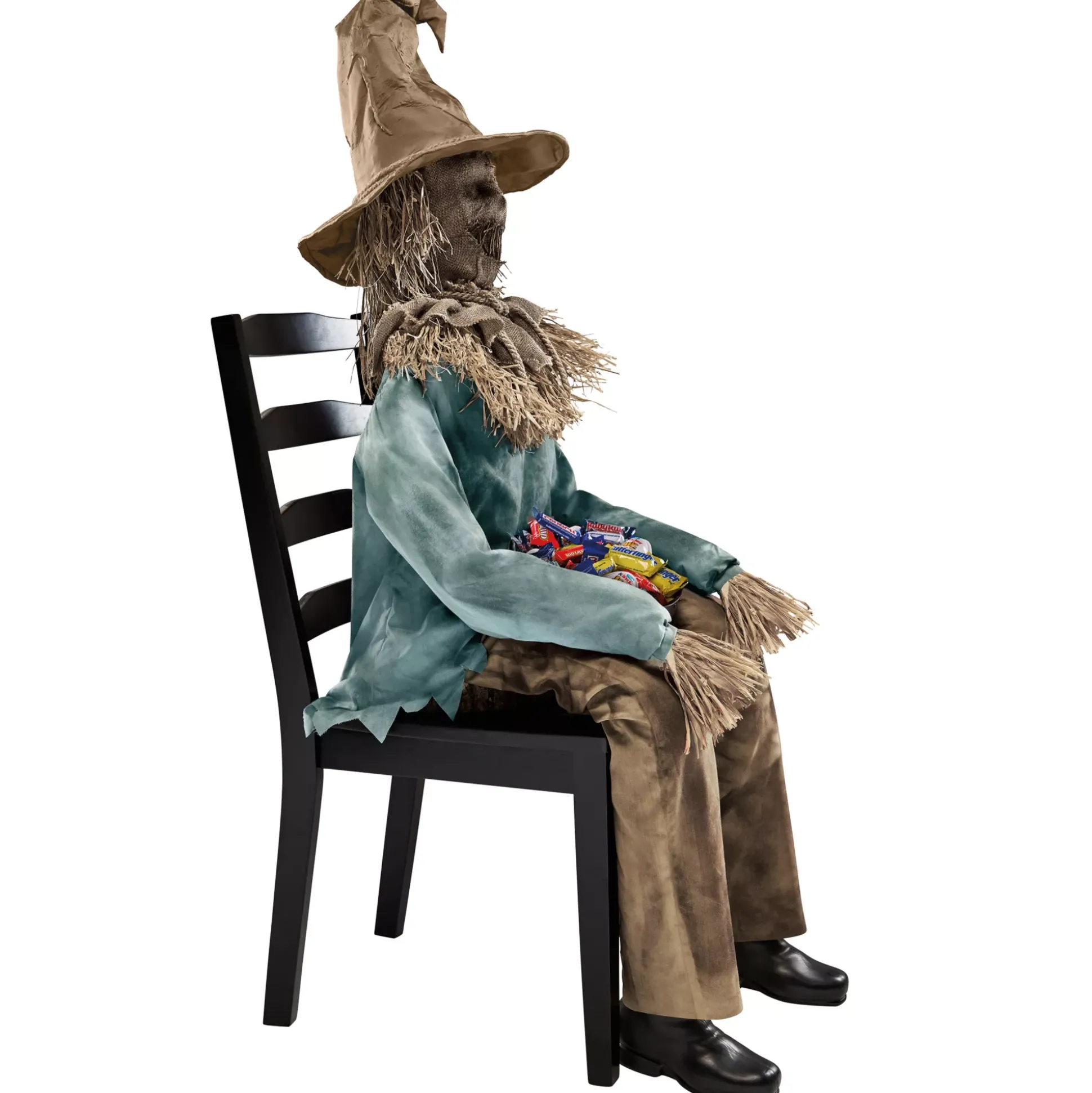 4 Ft 6 In Scary Sitting Scarecrow Animatronic