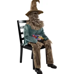 4 Ft 6 In Scary Sitting Scarecrow Animatronic
