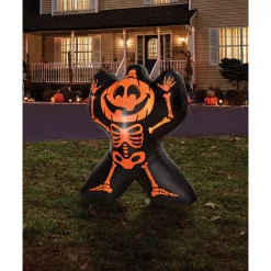 2 Ft Light-Up Jack-O-Lantern Skeleton Inflatable Decoration