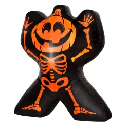 2 Ft Light-Up Jack-O-Lantern Skeleton Inflatable Decoration