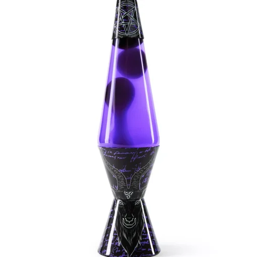 14.5 Inch Black and Purple Baphomet Pentagram Lava Lamp
