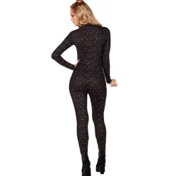Adult Black Glitter Catsuit