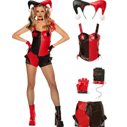 Adult Harley Quinn Costume Bundle - DC Villains
