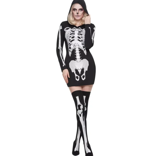 Adult Hooded Holographic Skeleton Costume