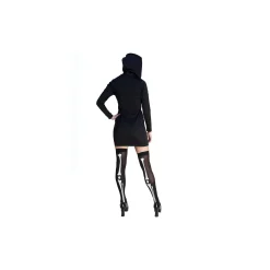 Adult Hooded Holographic Skeleton Costume