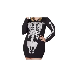 Adult Hooded Holographic Skeleton Costume