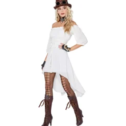 Adult Ivory Peasant Plus Size Dress