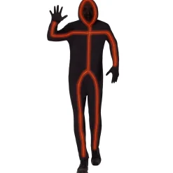 Adult Light-Up EL Wire Orange Stick Figure Costume