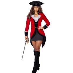 Adult Racy Red Coat Pirate Costume