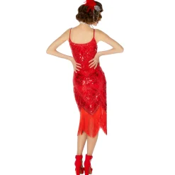 Adult Red Sequin Flapper Dress