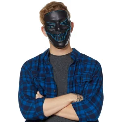 Black and Blue EL Wire Half Mask