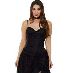 Black Beaded Lace Corset