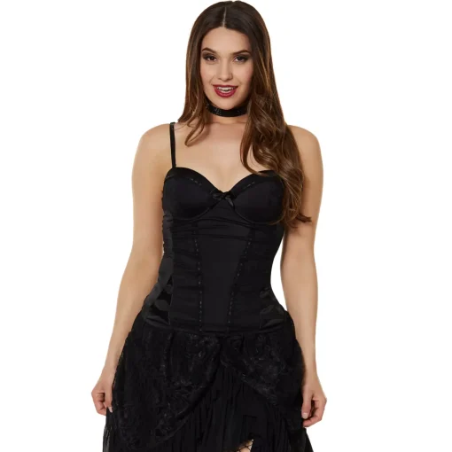 Black Beaded Lace Corset