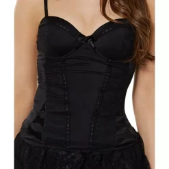 Black Beaded Lace Corset
