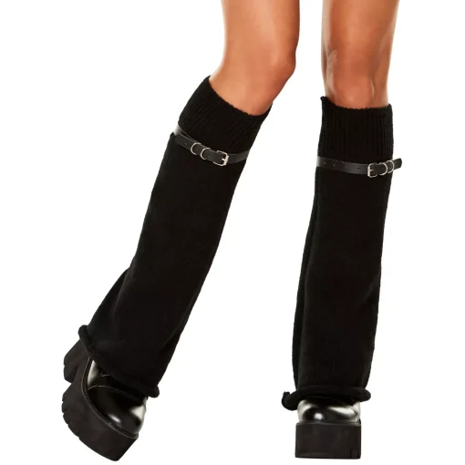 Black Buckle Leg Warmers