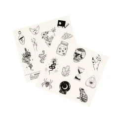 Black Gothic Witch Temporary Tattoos - 20 Pack