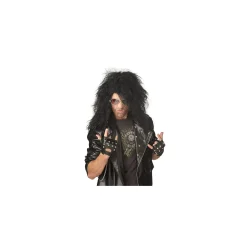 Black Heavy Metal Rocker Wig