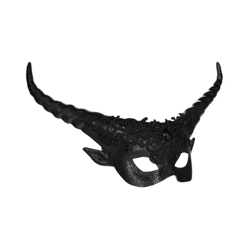 Black Horned Masquerade Eye Mask
