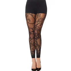 Black Lace Footless Tights