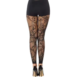 Black Lace Footless Tights