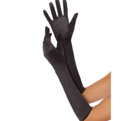 Black Satin Gloves