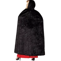 Black Velvet Hooded Womens Cape