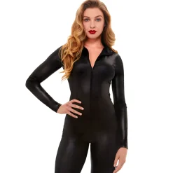 Black Wetlook Catsuit