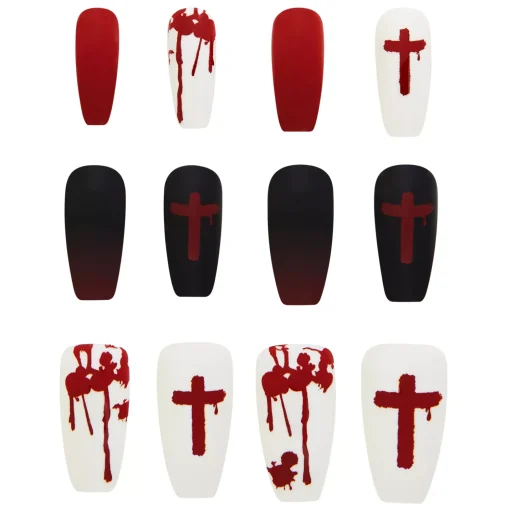 Bloody Cross Press On Nails