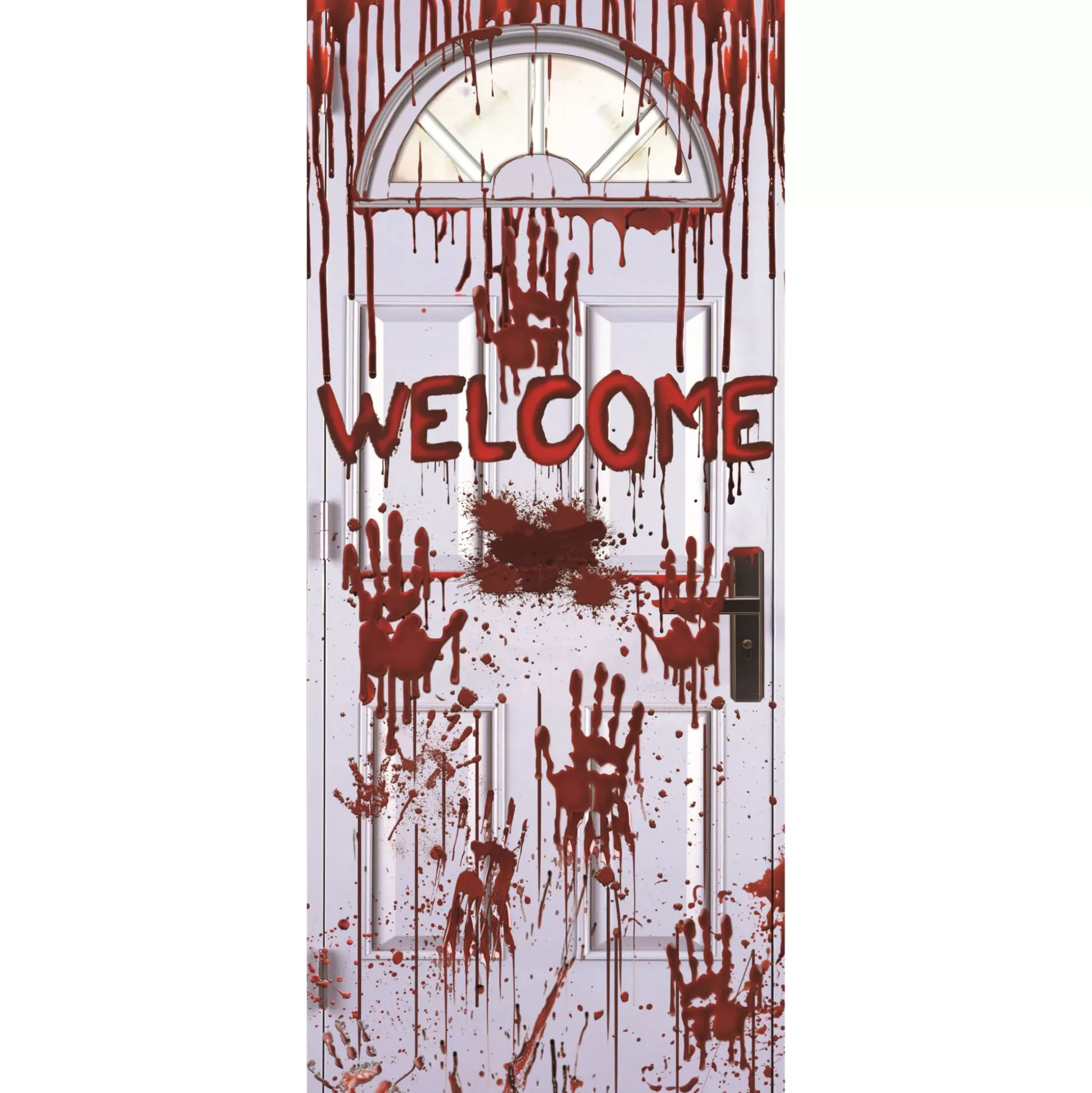 Bloody Handprints Welcome Door Cover