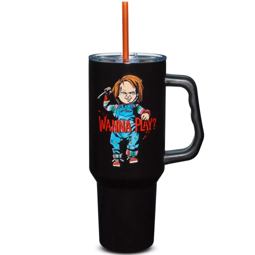 Chucky Wanna Play Tumbler with Straw - 40 oz.