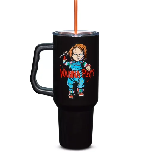 Chucky Wanna Play Tumbler with Straw - 40 oz.