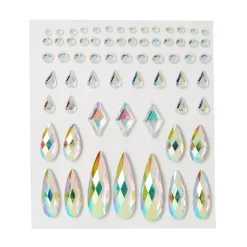 Clear Press On Gem Stones 65 Piece Set