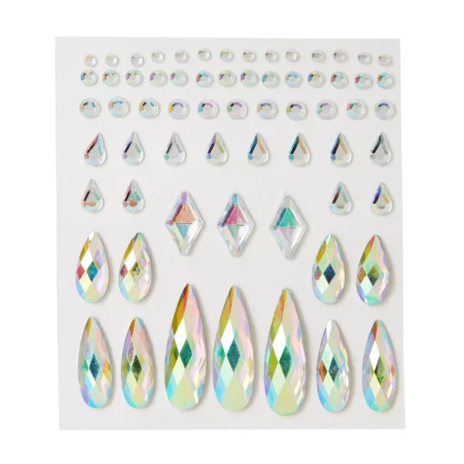 Clear Press On Gem Stones 65 Piece Set
