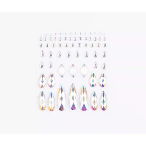 Clear Press On Gem Stones 65 Piece Set