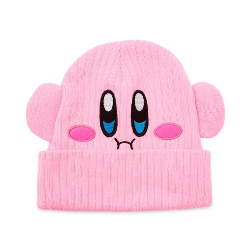 3D Kirby Face Cuff Beanie Hat