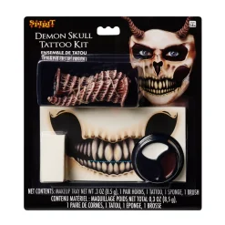 Demon Skull Tattoo and Horns Kit