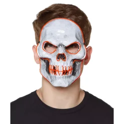 Doom EL Wire Light-Up Skeleton Half Mask