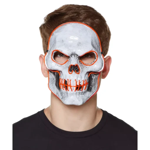 Doom EL Wire Light-Up Skeleton Half Mask