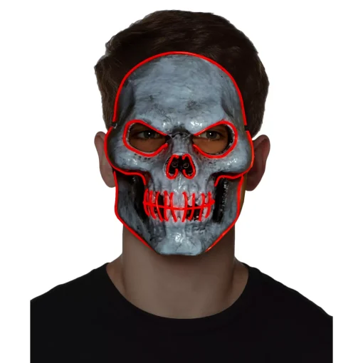 Doom EL Wire Light-Up Skeleton Half Mask