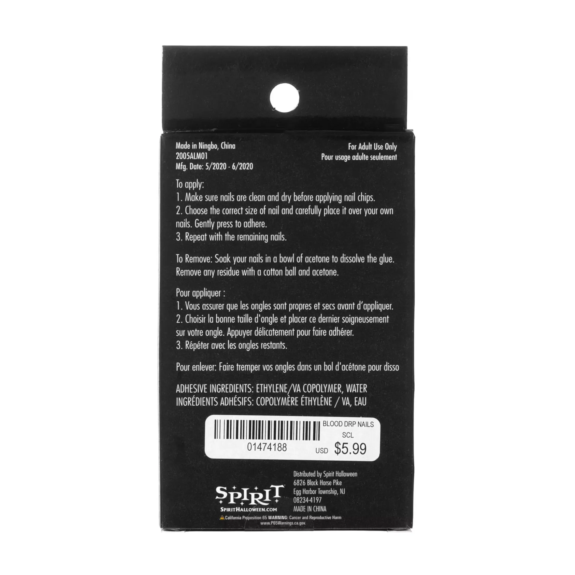 Dripping Blood Press On Nails