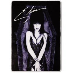 Elvira Purple Coffin Fleece Blanket