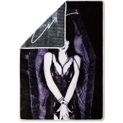 Elvira Purple Coffin Fleece Blanket