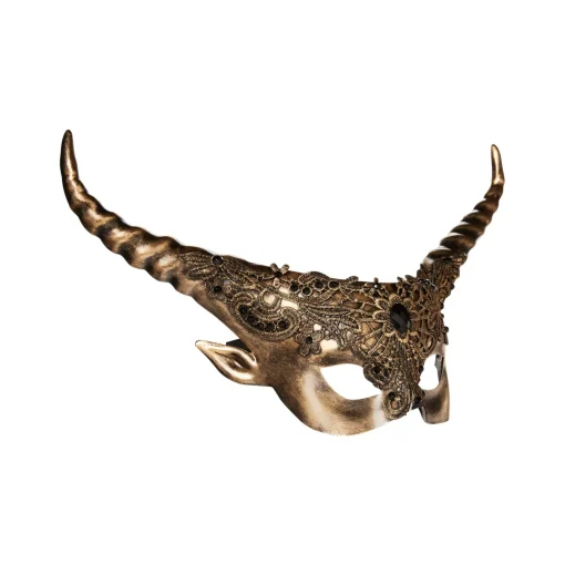 Gold Horned Masquerade Eye Mask