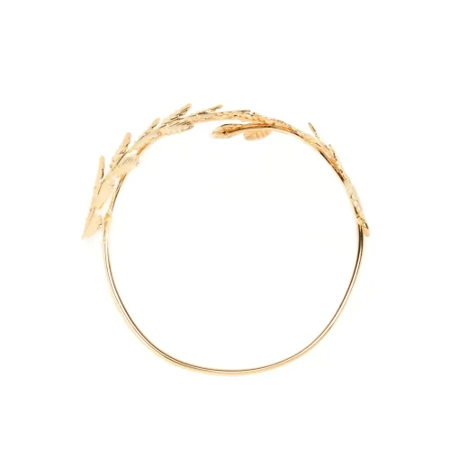Goldtone Leaf Arm Cuff