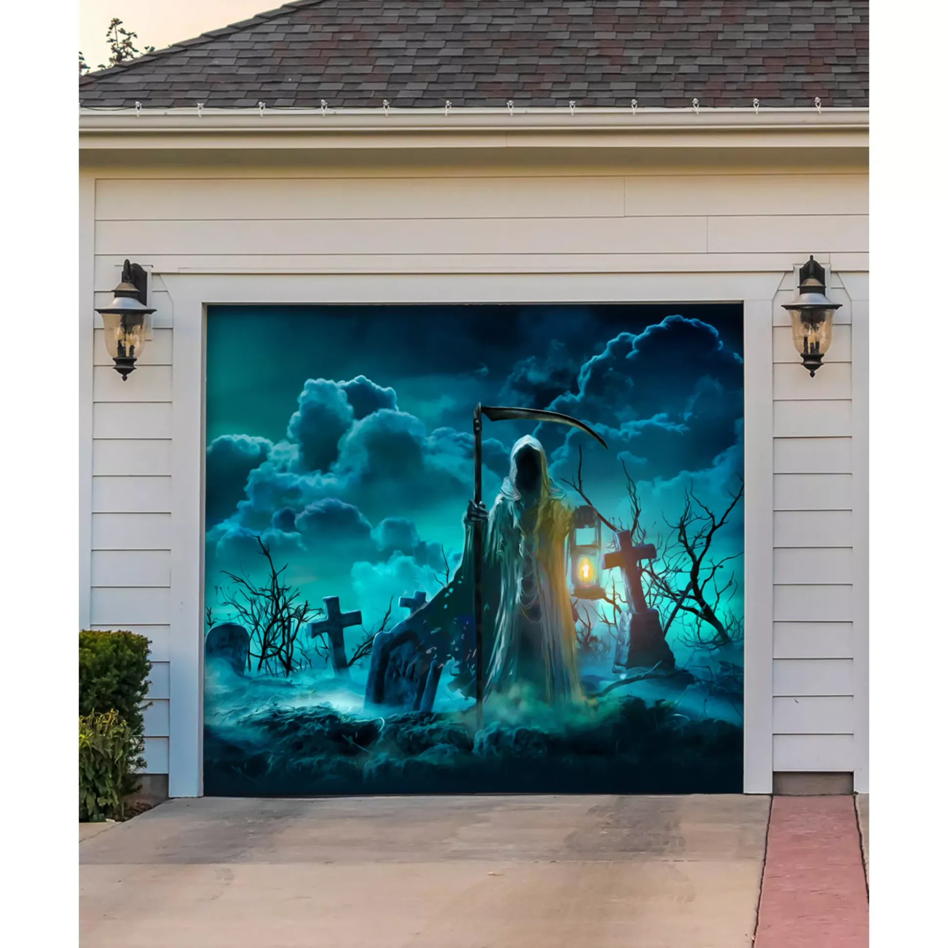 Haunted Reaper Garage Single Door Cover